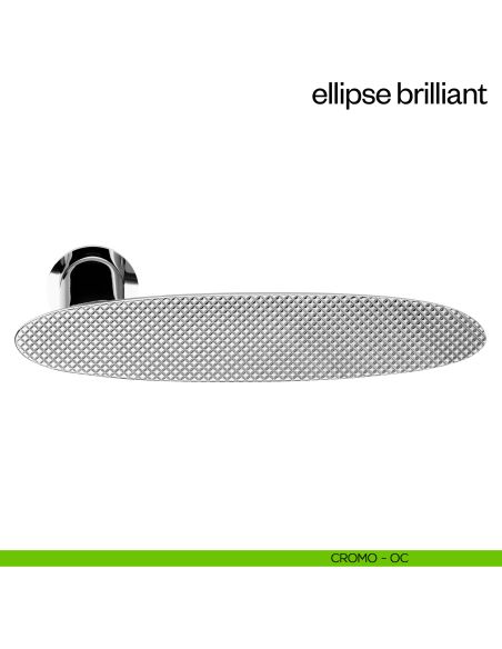 Maniglia per porta Ellipse Brilliant dnd Handles con rosetta minimale Unico cromo