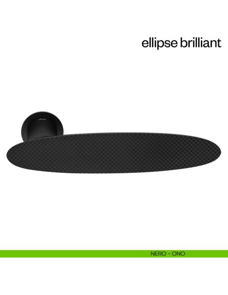 Maniglia per porta Ellipse Brilliant dnd Handles con rosetta minimale Unico nero