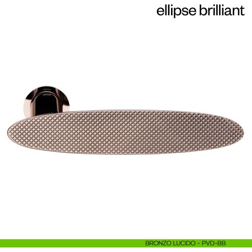 Maniglia per porta Ellipse Brilliant dnd Handles con rosetta minimale Unico bronzo lucido