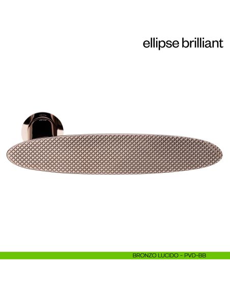 Maniglia per porta Ellipse Brilliant dnd Handles con rosetta minimale Unico bronzo lucido