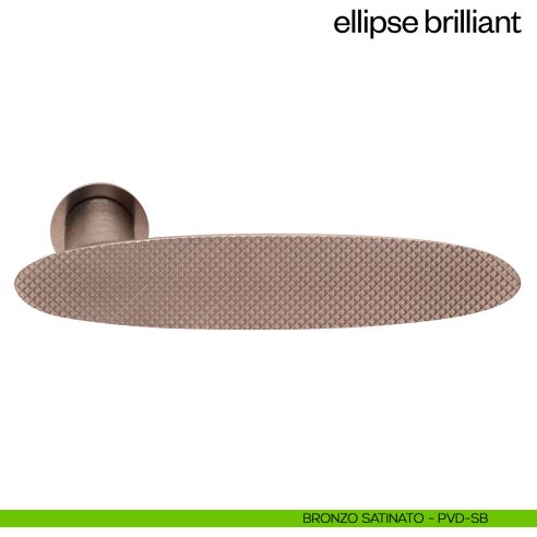 Maniglia per porta Ellipse Brilliant dnd Handles con rosetta minimale Unico bronzo satinato