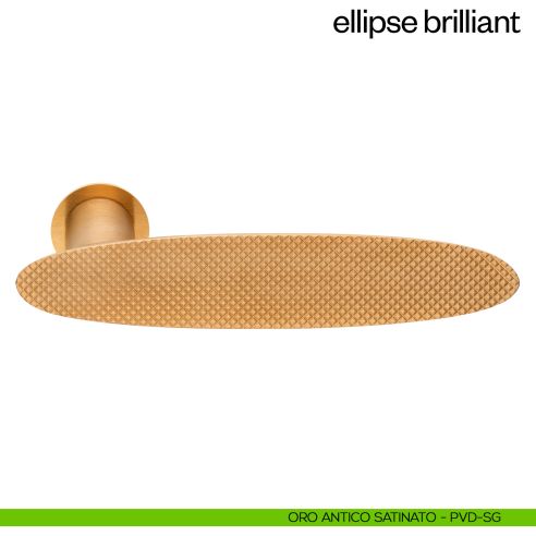 Maniglia per porta Ellipse Brilliant dnd Handles con rosetta minimale Unico oro antico satinato