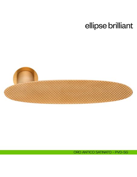 Maniglia per porta Ellipse Brilliant dnd Handles con rosetta minimale Unico oro antico satinato