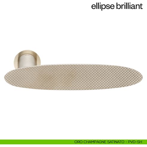 Maniglia per porta Ellipse Brilliant dnd Handles con rosetta minimale Unico oro champagne satinato