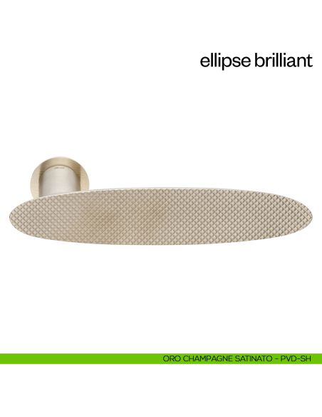 Maniglia per porta Ellipse Brilliant dnd Handles con rosetta minimale Unico oro champagne satinato