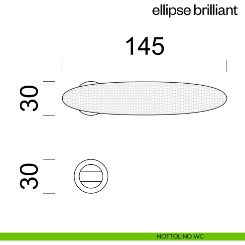 Maniglia per porta Ellipse Brilliant dnd Handles con rosetta minimale Unico nottolino wc