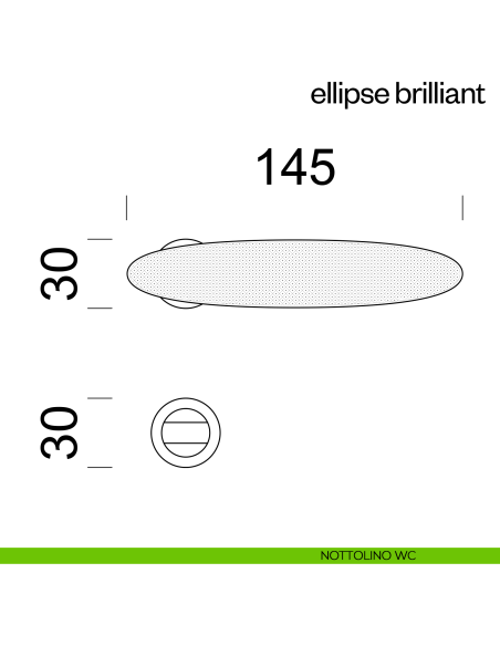 Maniglia per porta Ellipse Brilliant dnd Handles con rosetta minimale Unico nottolino wc
