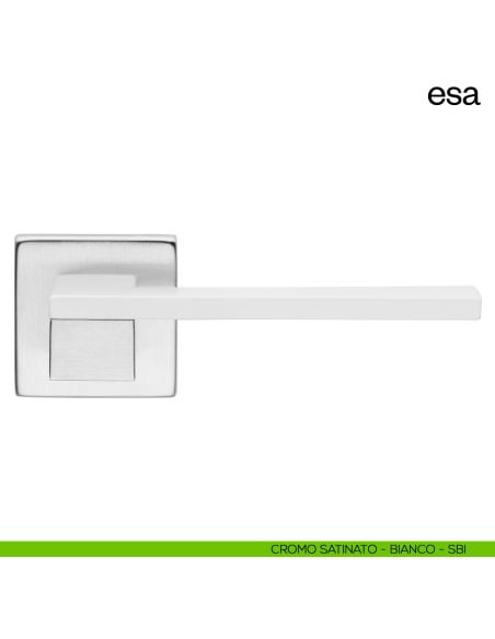 Maniglia per porta Esa dnd Handles cromo satinato - bianco