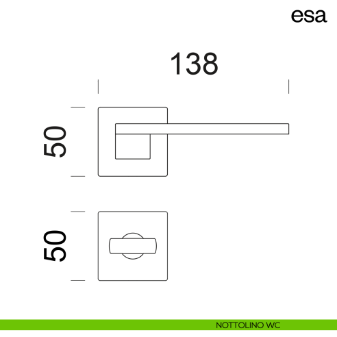 Maniglia per porta Esa dnd Handles nottolino wc