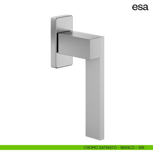 Maniglia per finestra martellina DK Esa dnd cromo satinato - bianco