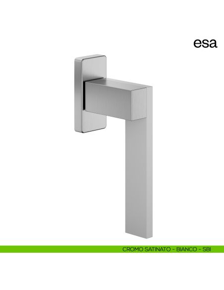 Maniglia per finestra martellina DK Esa dnd cromo satinato - bianco