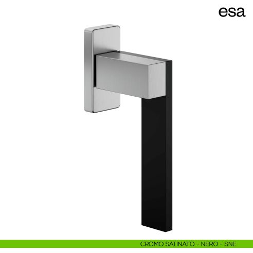 Maniglia per finestra martellina DK Esa dnd cromo satinato - nero