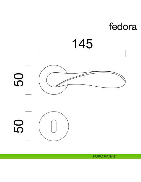 Maniglia per porta Fedora dnd Handles foro patent