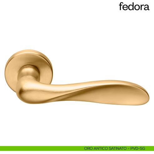 Maniglia per porta Fedora dnd Handles PVD oro antico satinato