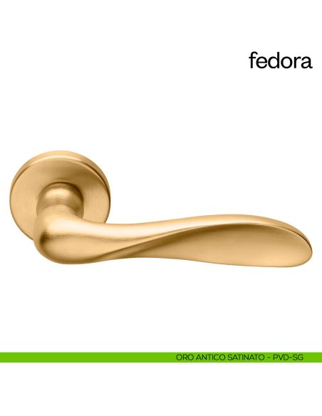 Maniglia per porta Fedora dnd Handles PVD oro antico satinato