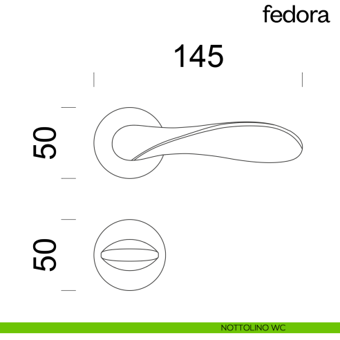 Maniglia per porta Fedora dnd Handles nottolino wc