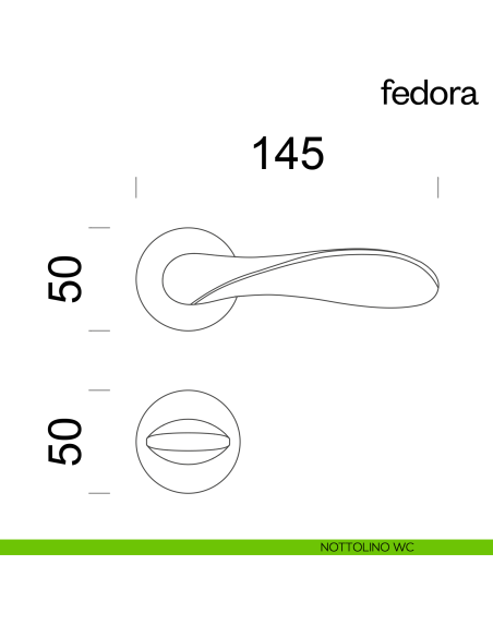 Maniglia per porta Fedora dnd Handles nottolino wc