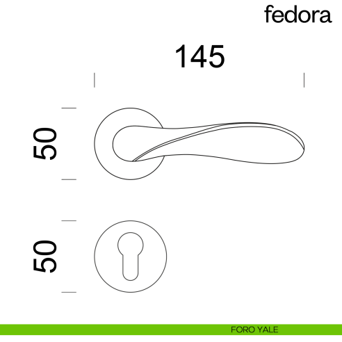 Maniglia per porta Fedora dnd Handles foro yale