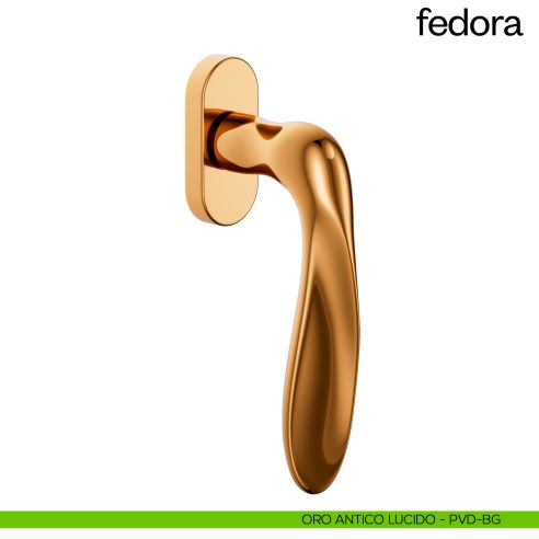 Maniglia per finestra martellina DK Fedora dnd Handles oro antico lucido
