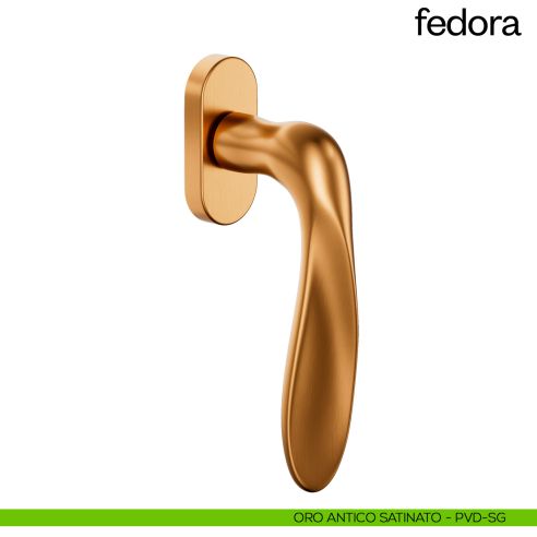 Maniglia per finestra martellina DK Fedora dnd Handles oro antico satinato