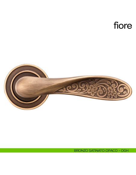 Maniglia per porta Fiore dnd Handles bronzo satinato opaco