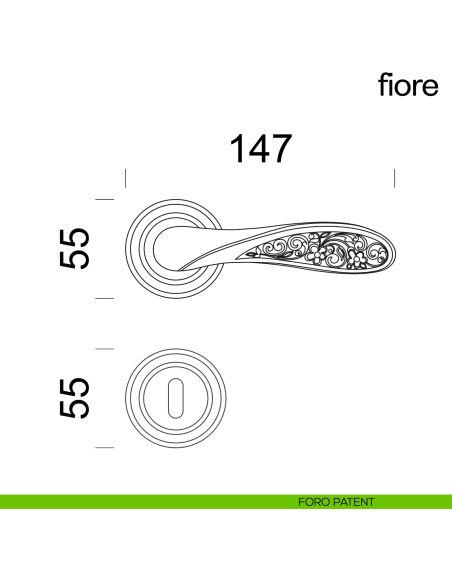 Maniglia per porta Fiore dnd Handles foro patent