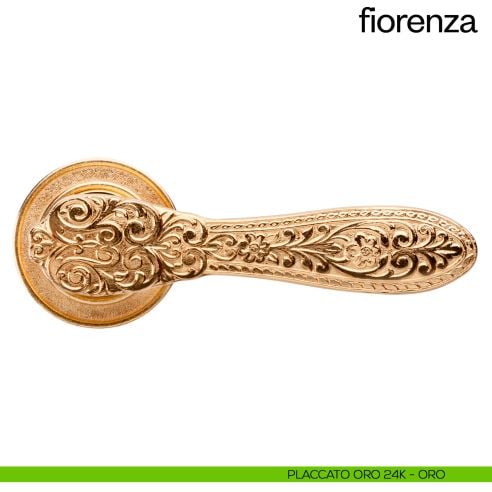 Maniglia per porta Fiorenza dnd Handles placcato oro 24K