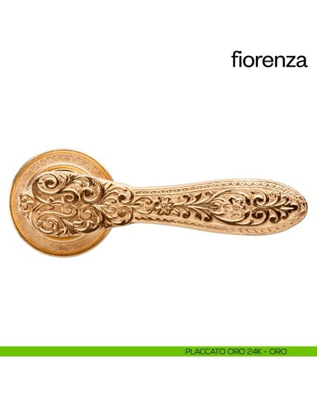 Maniglia per porta Fiorenza dnd Handles placcato oro 24K