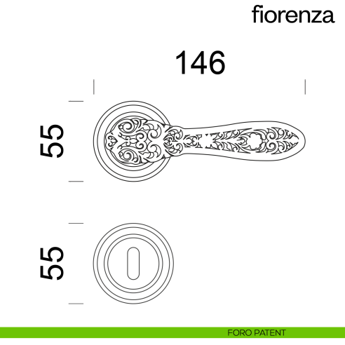 Maniglia per porta Fiorenza dnd Handles foro patent