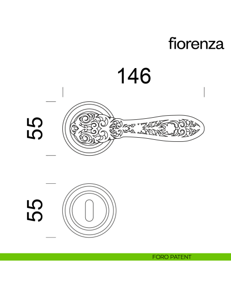 Maniglia per porta Fiorenza dnd Handles foro patent