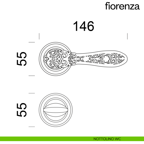 Maniglia per porta Fiorenza dnd Handles nottolino wc