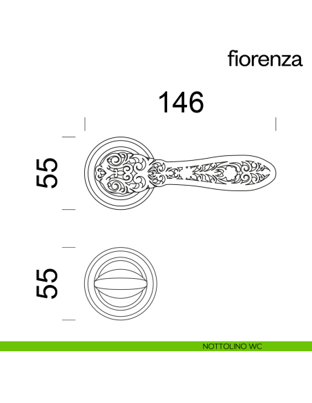 Maniglia per porta Fiorenza dnd Handles nottolino wc