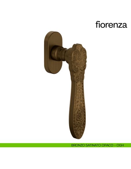 Maniglia per finestra martellina DK Fiorenza dnd Handles bronzo satinato opaco