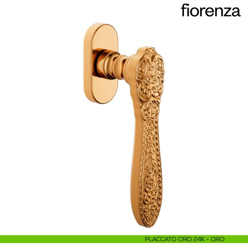 Maniglia per finestra martellina DK Fiorenza dnd Handles oro 24k