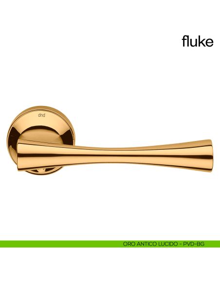 Maniglia per porta Fluke dnd Handles oro antico ludico