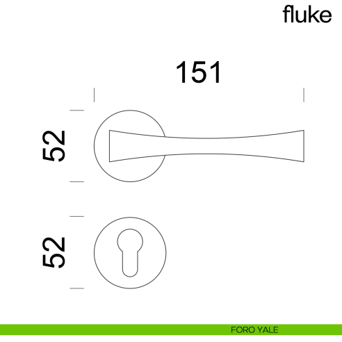 Maniglia per porta Fluke dnd Handles foro yale