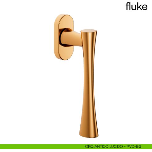 Maniglia per finestra martellina DK Fluke dnd oro antico lucido