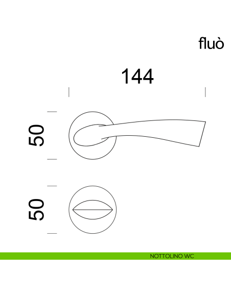 Maniglia per porta Fluò dnd Handles nottolino wc
