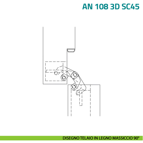 Cerniera a scomparsa con sistema di chiusura ammortizzata per porta Anselmi AN 108 3D SC45