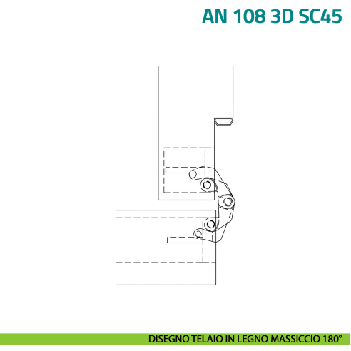 Cerniera a scomparsa con sistema di chiusura ammortizzata per porta Anselmi AN 108 3D SC45