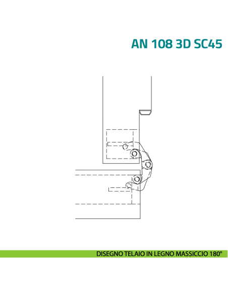 Cerniera a scomparsa con sistema di chiusura ammortizzata per porta Anselmi AN 108 3D SC45