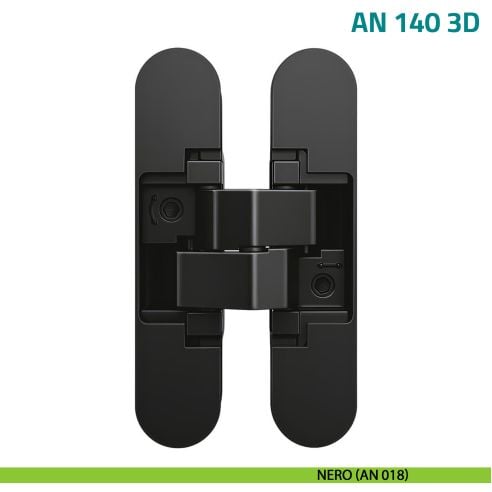 Cerniera a scomparsa regolabile per porta Anselmi AN 140 3D - nero
