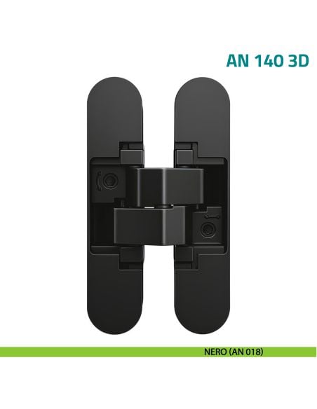 Cerniera a scomparsa regolabile per porta Anselmi AN 140 3D - nero