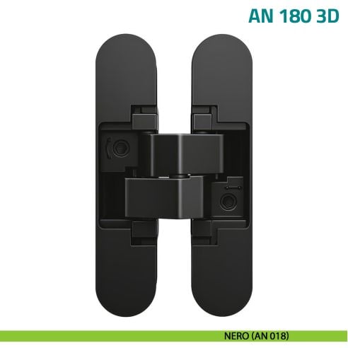 Cerniera a scomparsa regolabile per porta Anselmi AN 180 3D - nero