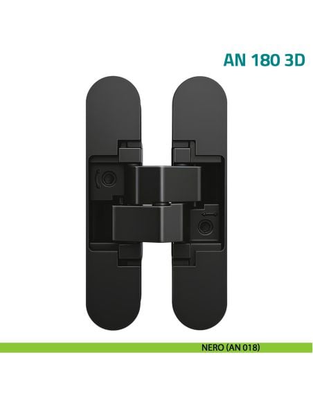 Cerniera a scomparsa regolabile per porta Anselmi AN 180 3D - nero