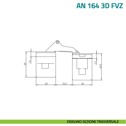 Cerniera a scomparsa per porta spessore 40 mm e rivestimento telaio fino a 14 mm Anselmi AN 164 3D FVZ 14/40