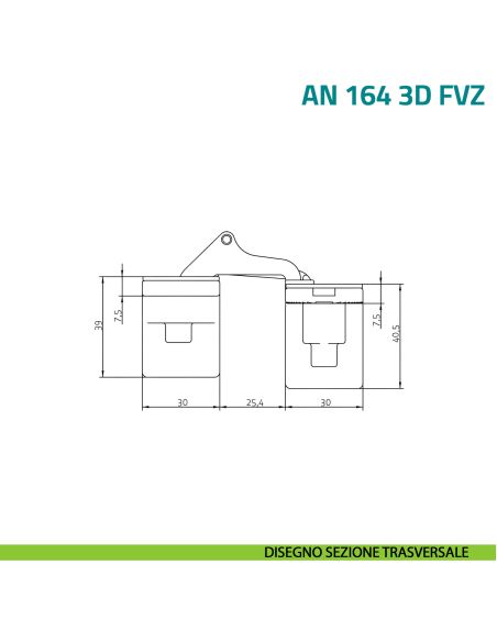 Cerniera a scomparsa per porta spessore 40 mm e rivestimento telaio fino a 14 mm Anselmi AN 164 3D FVZ 14/40