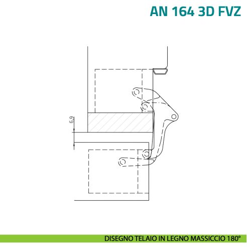 Cerniera a scomparsa per porta spessore 40 mm e rivestimento telaio fino a 14 mm Anselmi AN 164 3D FVZ 14/40
