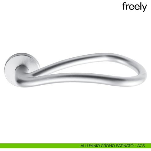Maniglia per porta freely dnd handles alluminio cromo satinato