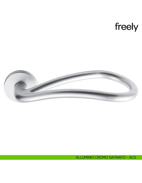 Maniglia per porta freely dnd handles alluminio cromo satinato